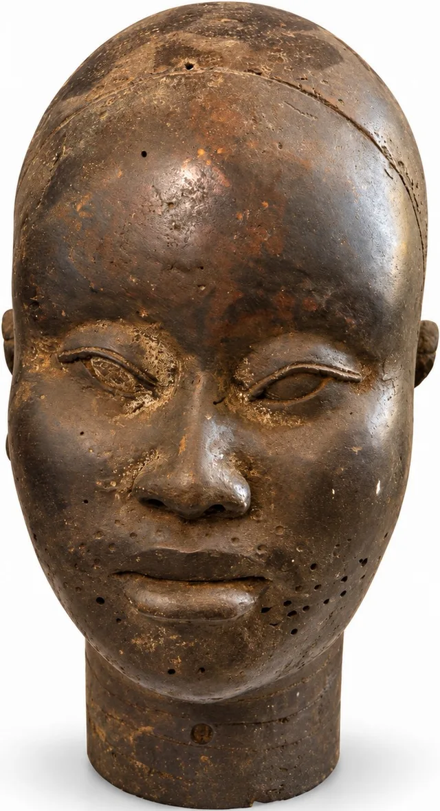 Naturalistic Head with Dark Patina, Ife Style