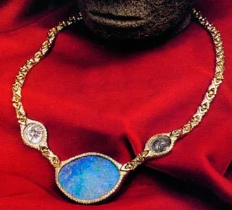 Opal Necklace with Two Silver Denarii of Roman Emperor Trajan