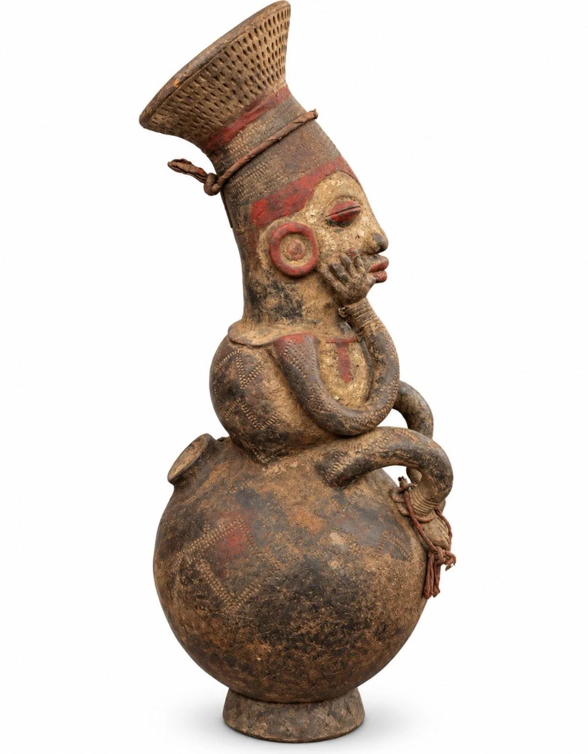 The Dreamer, Mangbetu Vessel, profile, hand to the cheek