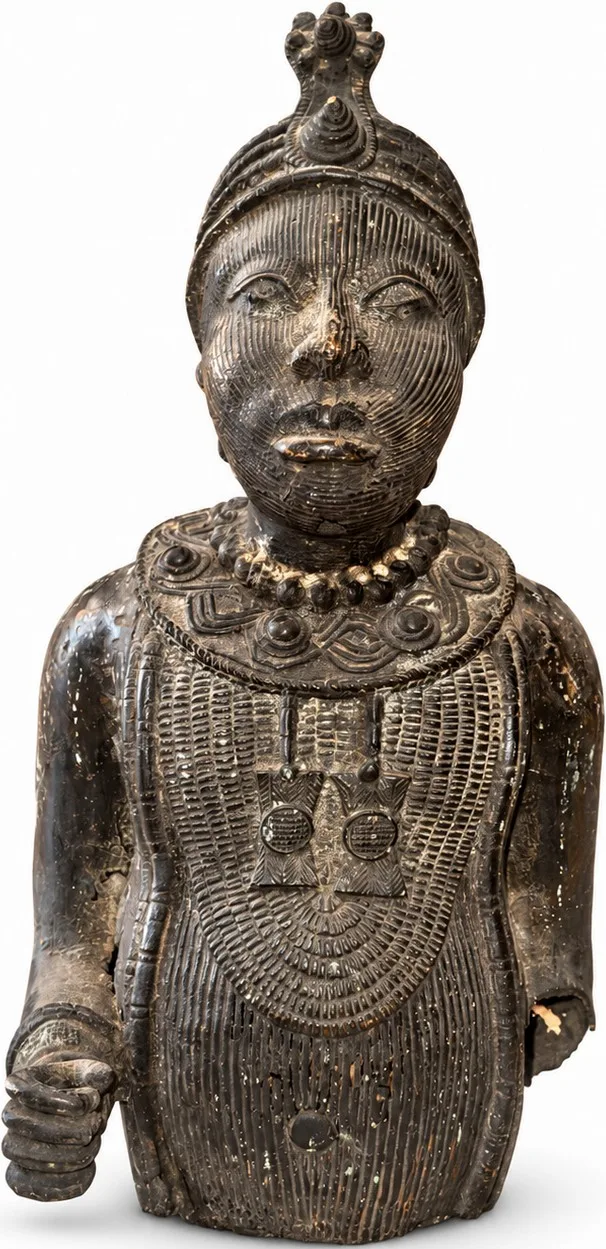 Bust of a Dignitary with Ribbed Cap, Benin Court Style
