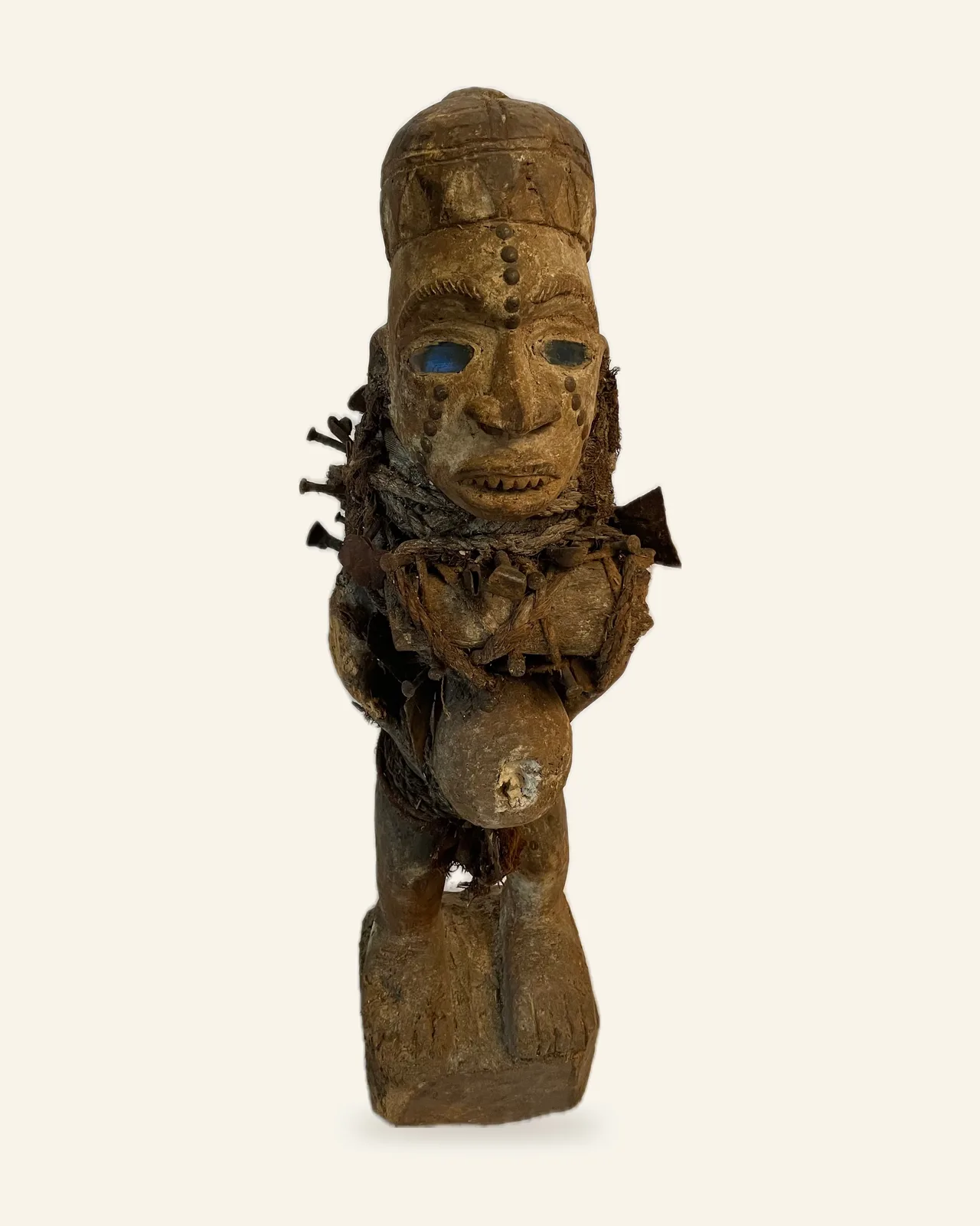 Power Figure with Incised Cap (Nkisi Nkondi), front view