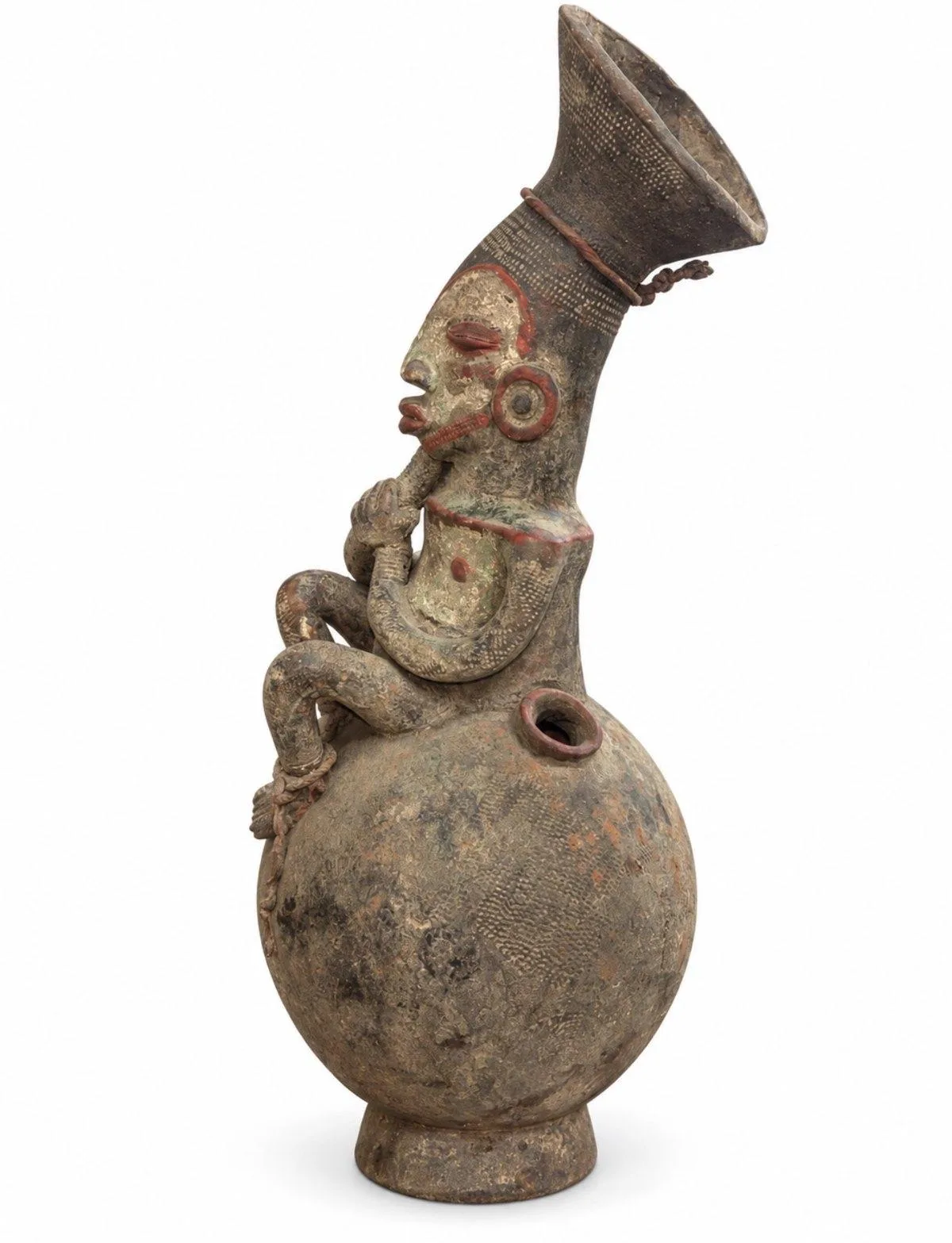 The Thinker in Grey, Mangbetu Vessel, profile, with the spout