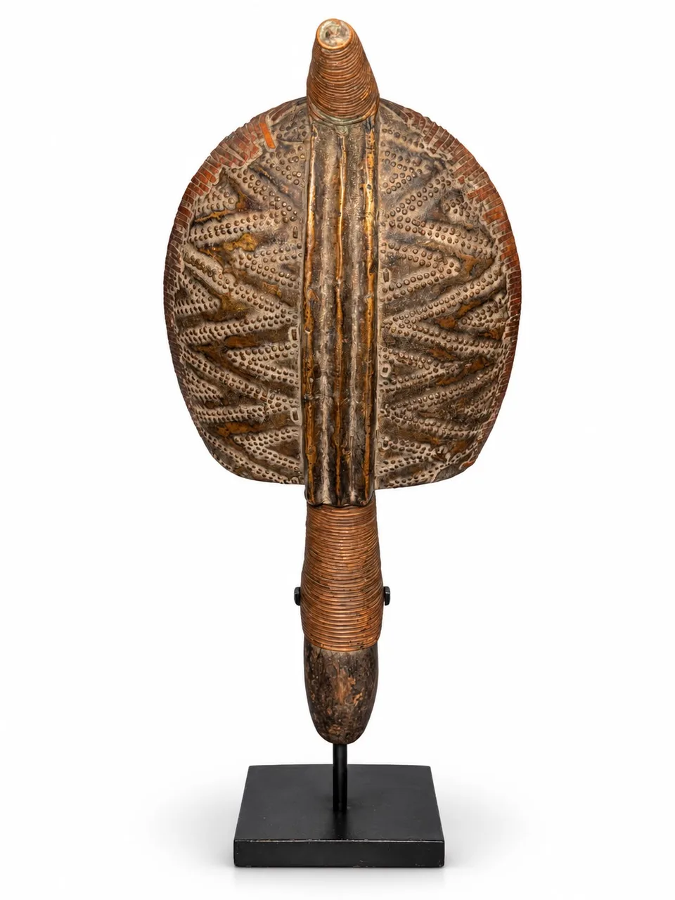 Reliquary Guardian Figure in Copper Wire, Bakota, reverse