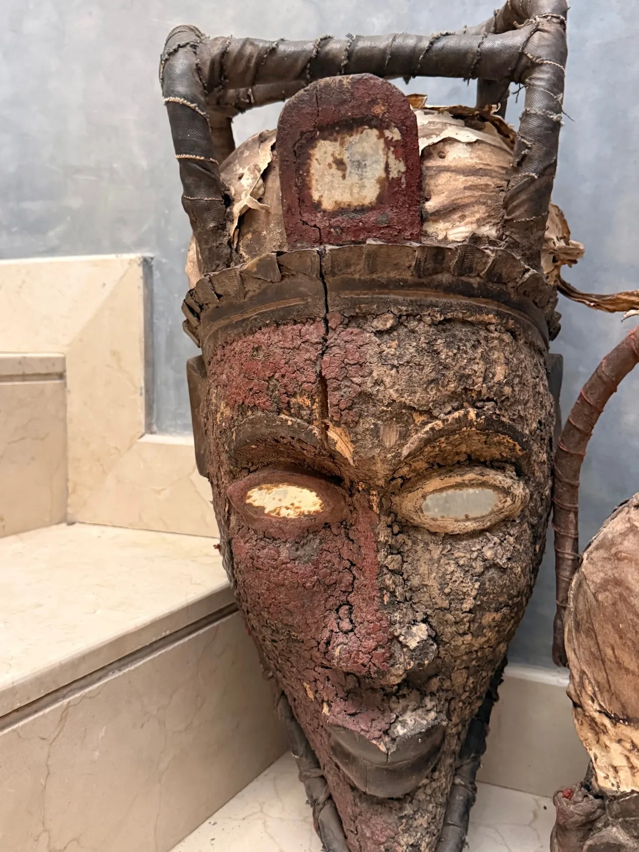 Mixed-Media Encrusted Reliquary Guardian Mask
