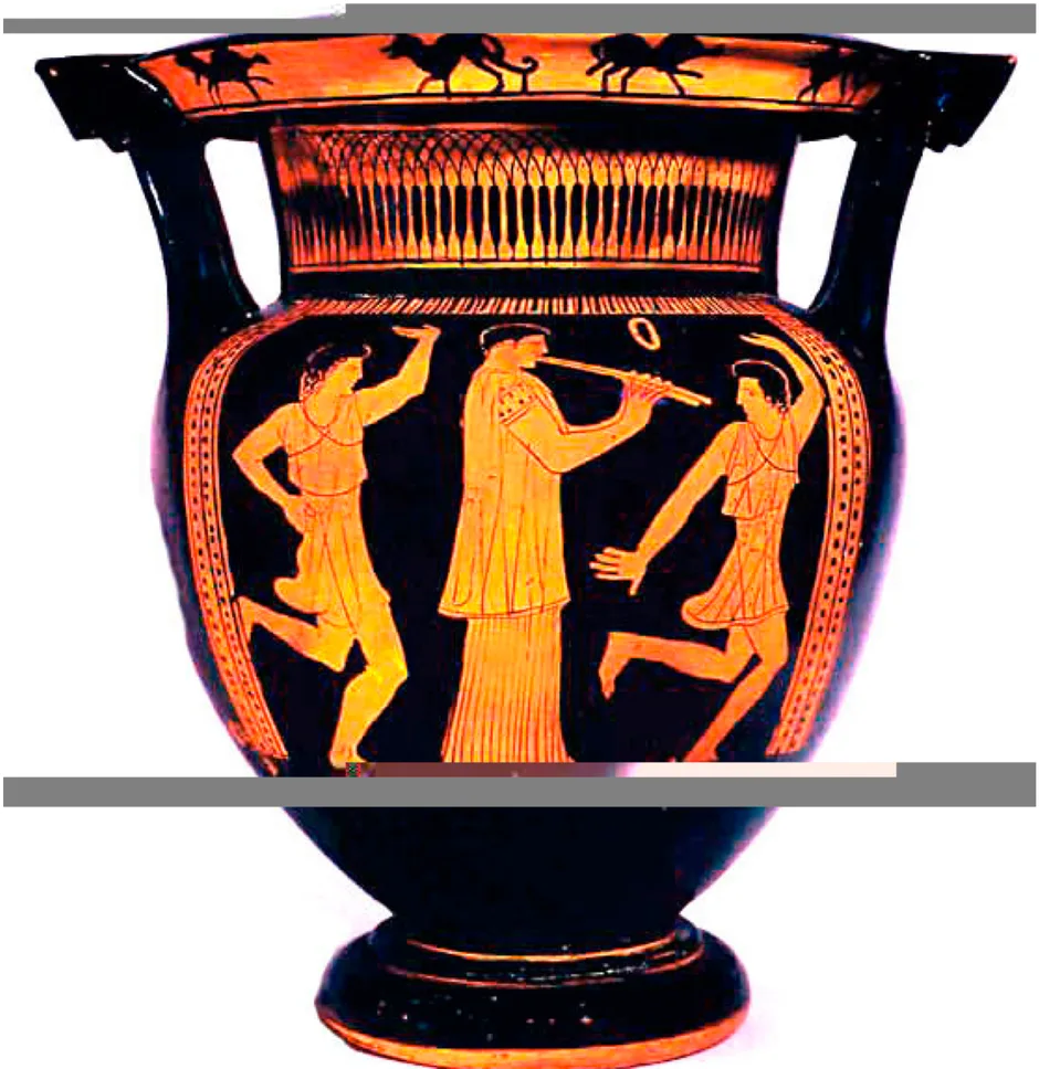 Attic Red-Figure Column Krater Depicting a Dancing Party