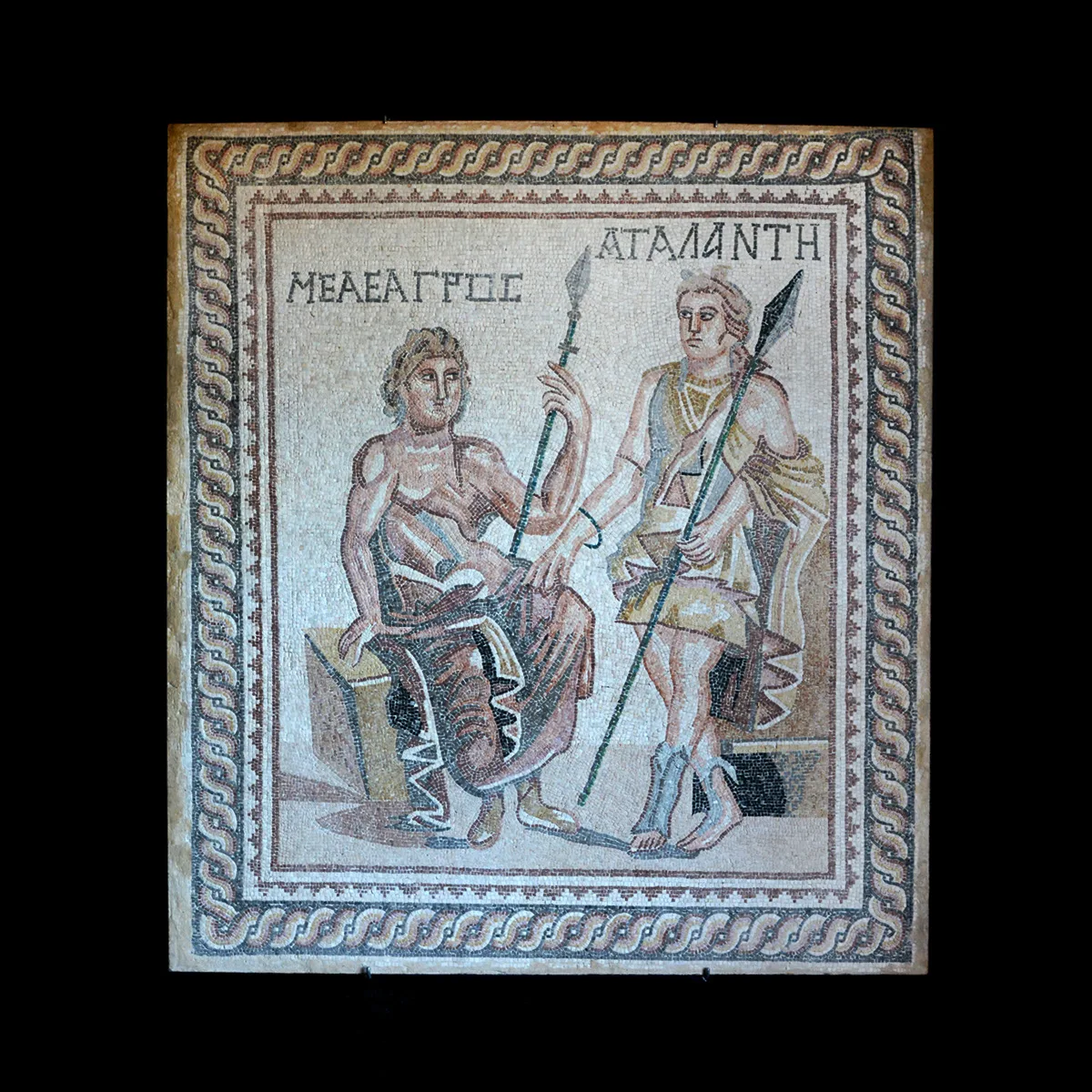 Roman Mosaic Depicting Meleager and Atalanta, view 1