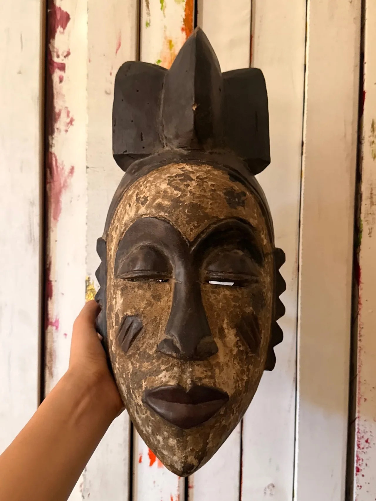 Punu White-Faced Ancestral Mask (Mukuyi)