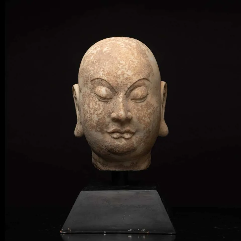 Tang Stone Head of a Lohan or Disciple