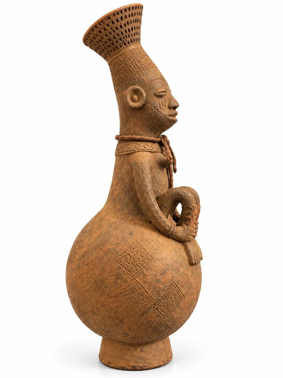 Embracing the Knees, Mangbetu-Style Vessel, left profile