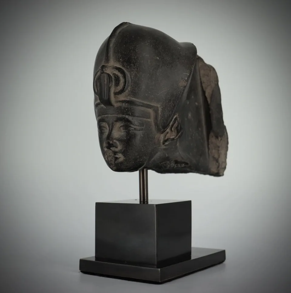 18th Dynasty Head of a Pharaoh, Possibly Amenhotep III, Wearing the Blue Crown — view 8