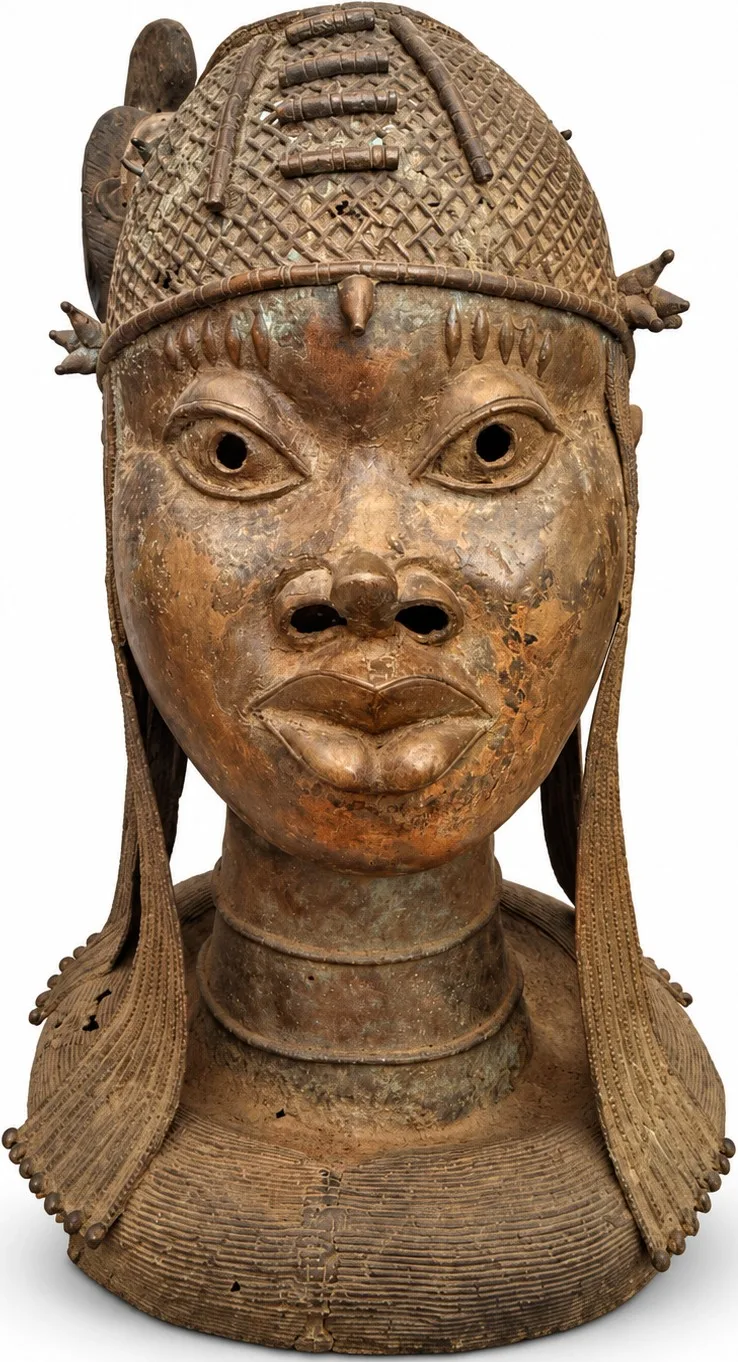 Commemorative Head with Beaded Crown, Benin Court Style